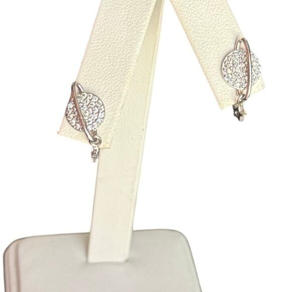 Melinda Maria Silver 925 Star And Planet Pave Earrings - Picture 1 of 10